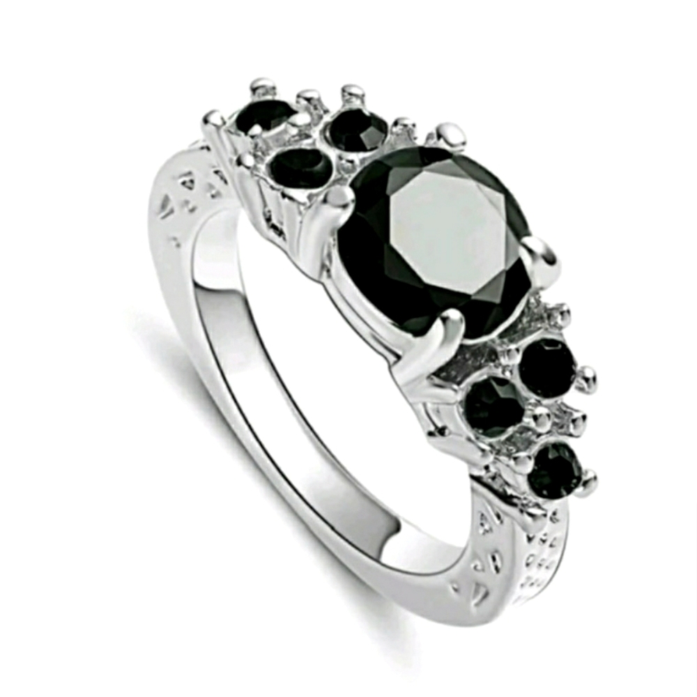 New Black Sapphire White Gold Ring.